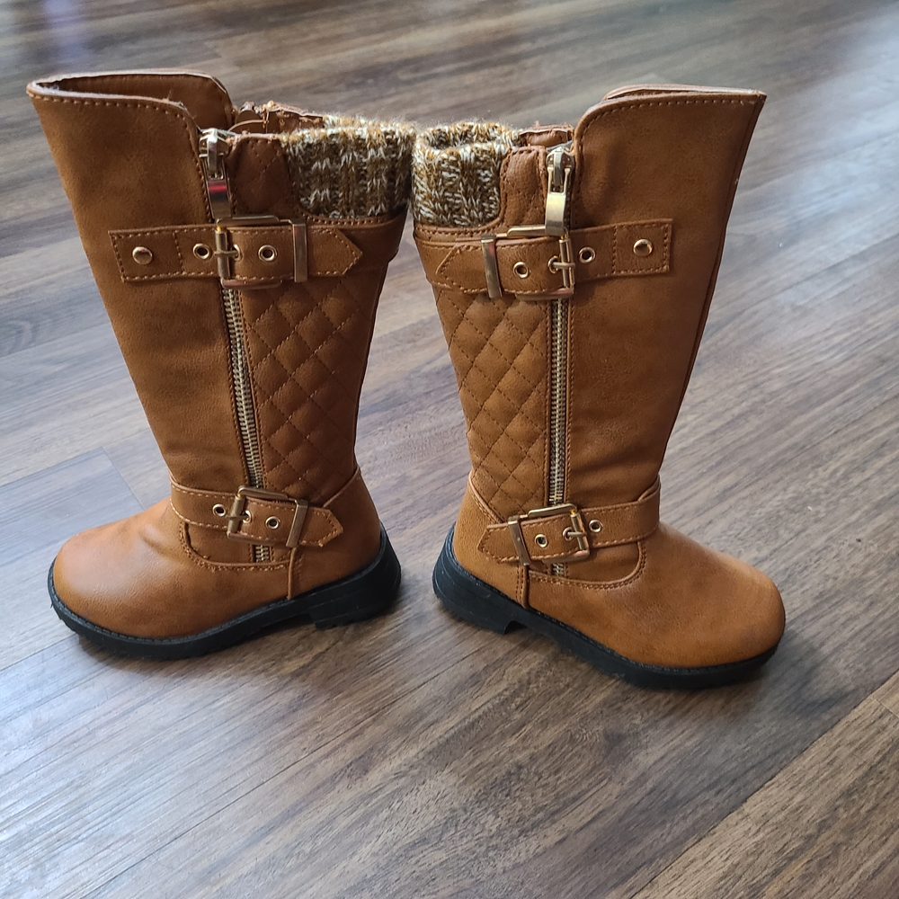 Mudd Tan Kids Boots with Buckle and Zipper